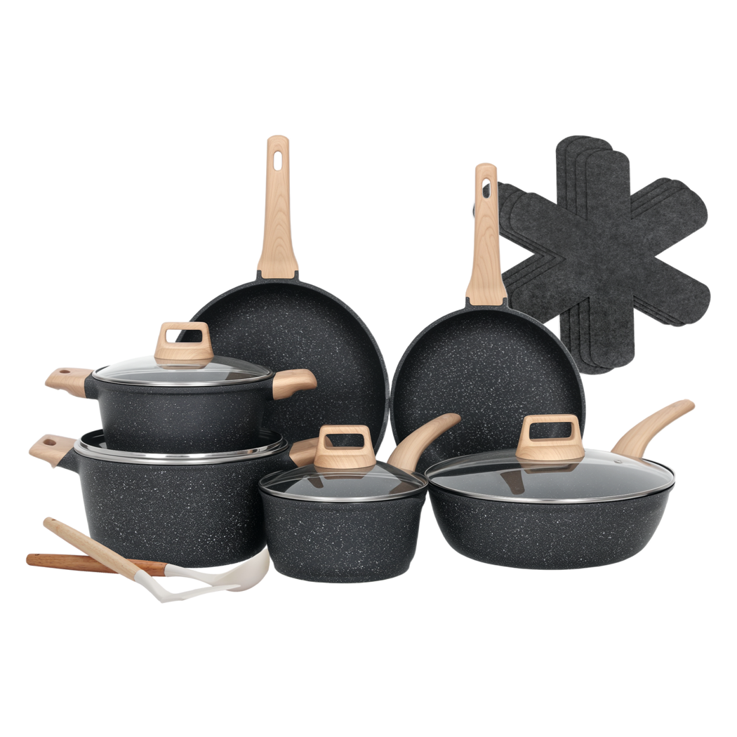 Toque 16-Piece Non Stick Cookware Set Kitchen Fry Pan - Image 9