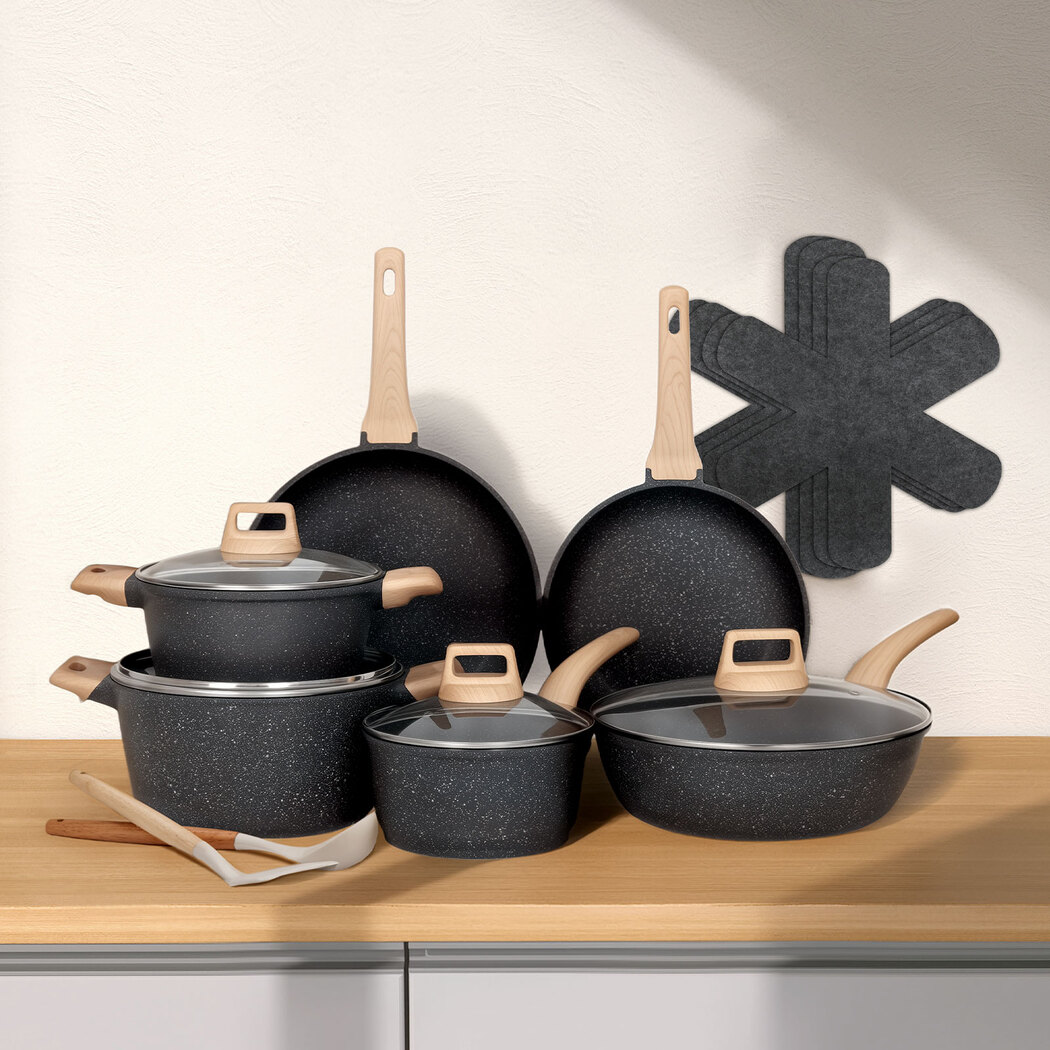 Toque 16-Piece Non Stick Cookware Set Kitchen Fry Pan - Image 7