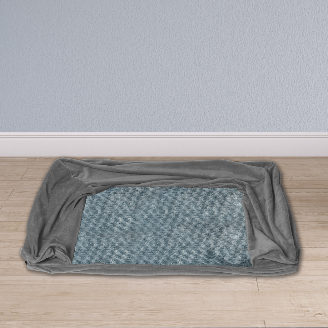 PaWz Pet Bed Sofa Dog Beds Bedding Soft M Cover Grey Cover Medium - Image 7