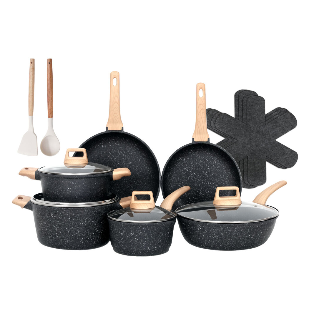 Toque 16-Piece Non Stick Cookware Set Kitchen Fry Pan - Image 2